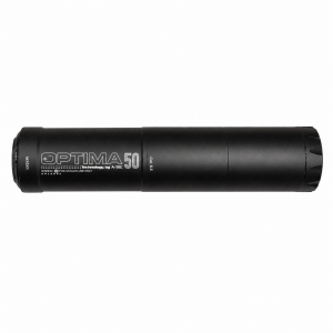A-TEC Optima 50 Schalldämpfer Kaliber 6,5 mm mit Gewinde 5/8"-24 auf weißem Hintergrund